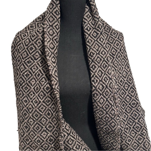 Mexican Rebozo Shawl in Brown on Brown 100% Natural Raw Wool, Large Winter Wrap - Picture 8 of 16
